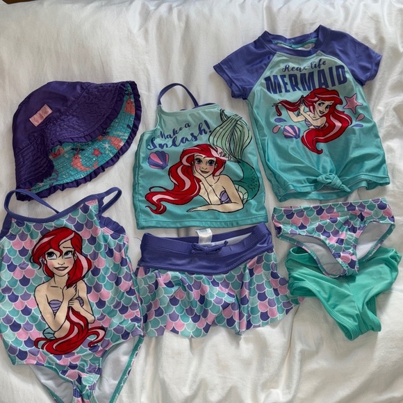 Lot of Disney Ariel Swim Set in Purple and Green size 2T - Picture 1 of 7